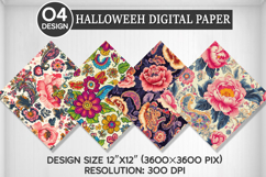 Flowers Seamless Digital Paper, Flowers Background Product Image 1