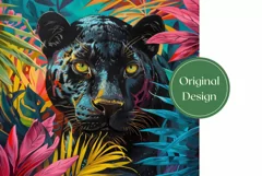 Black Panther Tumbler Wrap, Tropical Leaves Tumbler Template Product Image 2