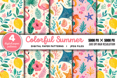Colorful Summer Digital Paper JPG Product Image 1