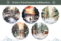 Watercolor Winter Forest Wind Spinner Bundle, Christmas PNG Product Image 2
