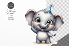 Elephant clipart, Birthday clipart, Nursery clipart Product Image 1