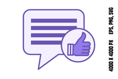 Colored Like Comment Icon Product Image 1