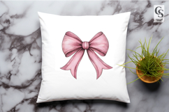 Pink Watercolor Ribbon Bow Clipart Sublimation PNG Product Image 2