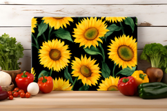 Watercolor Sunflower Cutting Board | Cutting Board png Product Image 3