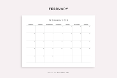 2029 Monthly Calendar Landscape, Printable, A4/Letter Size Product Image 2