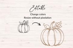 Hand Drawn Pumpkin SVG With Leaf Product Image 2