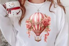 Christmas Hot Air Balloon Clipart, Christmas Hot Air Product Image 2