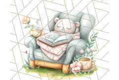 Warm & Fuzzy Mornings PNG Clipart, Cozy Animal Art Download Product Image 2
