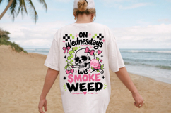 Coquette Stoner Girl PNG, Weed Lover Skull Pink Retro Girly Product Image 2