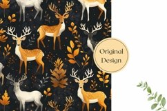 Cute Deer Pillow Case Design, Forest Sublimation Pillow PNG Product Image 2