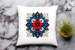 Patriotic Floral Shield Sublimation Clipart PNG Product Image 2