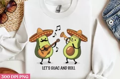 Let’s Guac and Roll PNG, Avocado Sublimation PNG Product Image 1