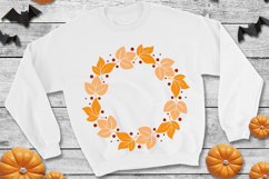 Hand drawn Autumn leaf wreath|Fall foliage frame Product Image 1