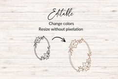 Hand Drawn Oval Autumn Leaves Frame SVG Product Image 2