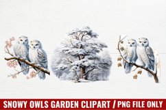 Christmas Snowy Owls Garden Clipart Product Image 1