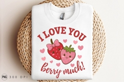 Cute Strawberry Couple I Love You Vector Sublimation PNG Product Image 3