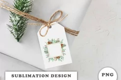 Watercolor Christmas Floral Frame png Product Image 2