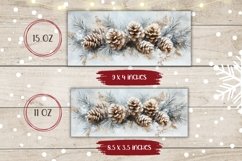 Watercolor Christmas Mug Wrap, Christmas Pine Cone Mug Product Image 2