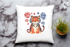 Patriotic Cute Tiger Clipart PNG Product Image 2