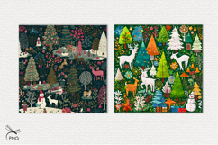 Christmas forest digital paper, background clipart Product Image 2