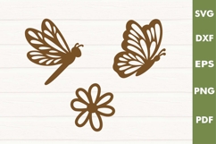 Hanging Home Decoration |Butterfly Dragonfly Laser cut SVG Product Image 2
