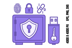 Purple Digital Vault Lock Icon Product Image 1