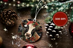 Christmas Product Tag Design, Christmas Cow Ornament Design Product Image 2