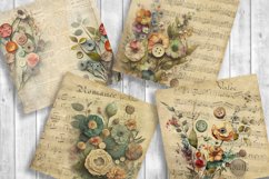 Vintage Digital Scrapbooking Papers, Junk Journal, Ephemera Product Image 2