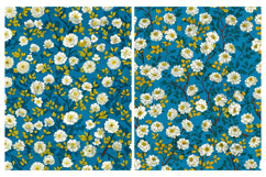 Botanical, Blue, Yellow, Flowers, Papers, Junk Journal Product Image 2