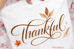 Thankful Fall PNG, Thanksgiving Sublimation Design, Autumn Product Image 3