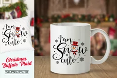 I Am Snow Cute Svg, Christmas Buffalo Plaid Svg, Snowman Svg Product Image 3