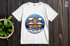 Cozy Winter House Snow Scene Clipart Sublimation PNG Product Image 2