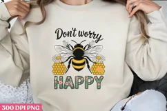 Don’t Worry, Be Happy PNG, Bee Sublimation PNG Product Image 3