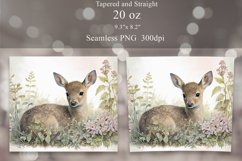 Cute Deer Tumbler Sublimation | Watercolor Tumbler Wrap Product Image 2