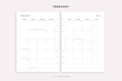 2028 Monthly Calendar with Holidays on 2 Pages, Printable Product Image 2