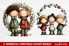 Whimsical Christmas Clipart | Cute Festive Holiday PNG Product Image 1