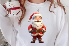 Watercolor Santa Claus Sublimation Clipart, Santa PNG Product Image 2