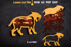 Sabre-toothed Tiger SVG laser cut file for Glowforge Product Image 2