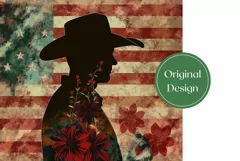 American Flag Tumbler Design, Cowboy Sublimation Tumbler Product Image 2