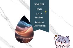 Abstract Teardrop Earring PNG, Liquid Wave Earring Design Product Image 2