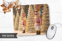 Pink and Gold Nutcracker Christmas Mouse Pad PNG Product Image 1