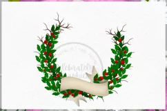 Christmas Wreaths | Watercolor Clipart Png Product Image 2