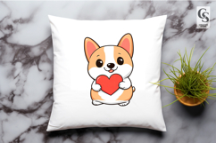 Cute Puppy Holding Heart Clipart Sublimation PNG Product Image 3