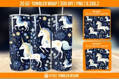 Unicorn Milkyway Tumbler Wrap Designs, Sublimation Wrap Product Image 1