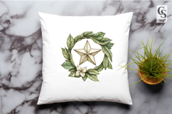 Greenery Star Wreath Clipart Sublimation PNG Product Image 2