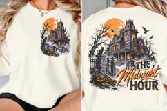 Haunted House Front Back Halloween PNG, Gothic Mansion Chest Product Image 2
