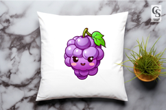 Cute Grape Characters Illustration Clipart Sublimation PNG Product Image 2