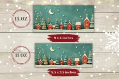 Christmas Mug Wrap PNG, 3D Christmas Village Mug Sublimation Product Image 2