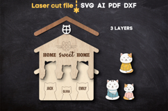 Cats Keyholder SVG laser cut files for Glowforge Product Image 2