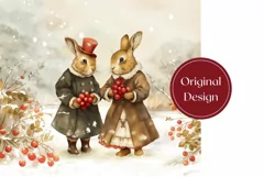 Vintage Christmas Tumbler Wrap, Winter Forest Tumbler PNG Product Image 2